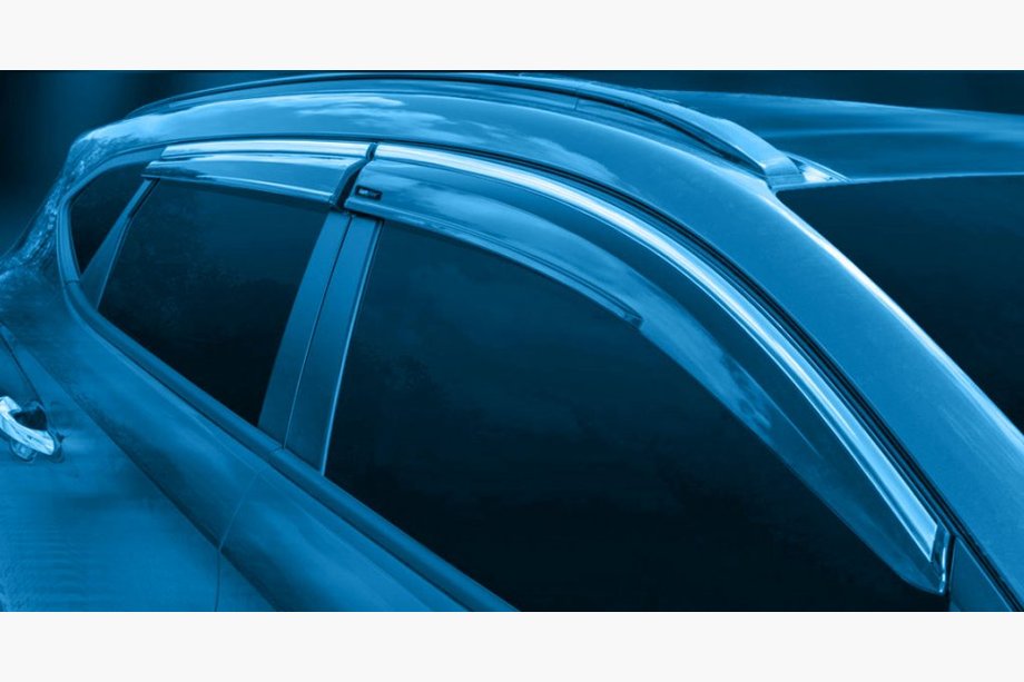 Fiat Fullback 2016- Window Deflectors with Chrome Trim (4 pcs, Sunplex Chrome) Image