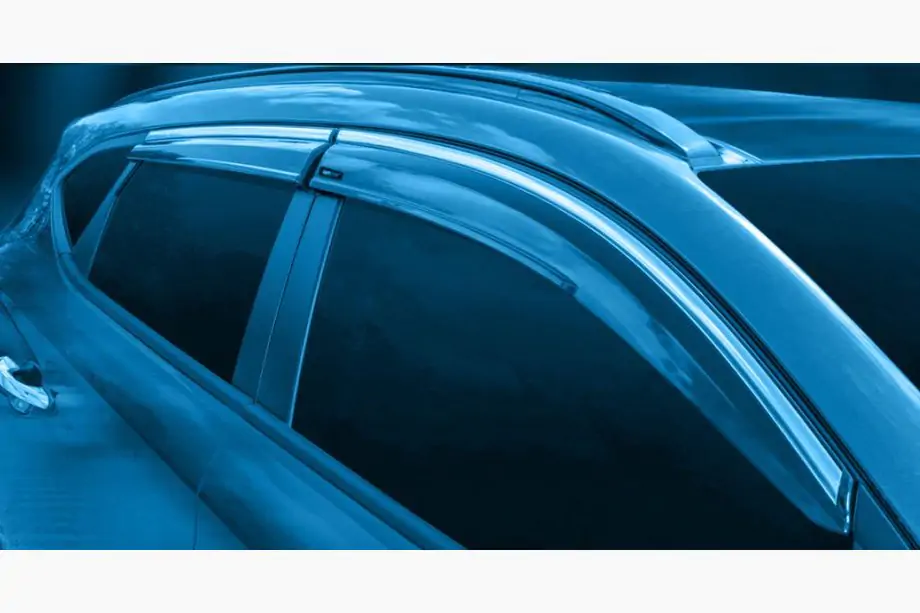 Isuzu D-Max 2019- Window Deflectors with Chrome Trim (4 pcs, Sunplex Chrome) Image