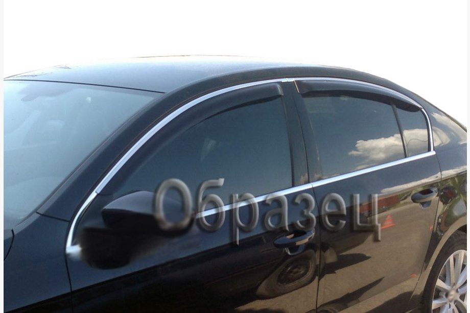 Volkswagen Touareg 2010-2018 Chrome Window Deflectors (4 pcs, SIM) Image