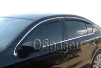 Volkswagen Touareg 2010-2018 Chrome Window Deflectors (4 pcs, SIM) photo 1