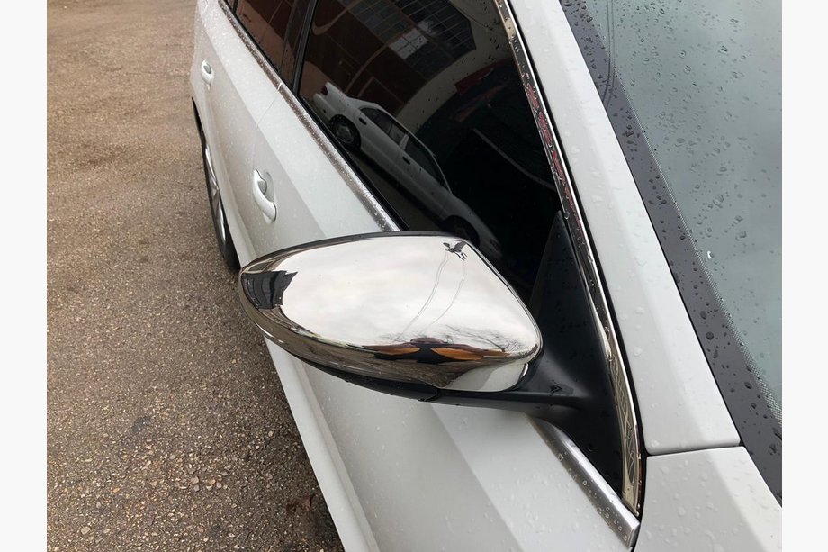Volkswagen Jetta 2011-2018 Mirror Covers for EU (2 pcs, Stainless Steel) OmsaLine - Italian Stainless Steel Image