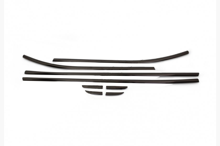 Renault Clio IV 2012-2019 Window Trim Black Chrome (HB, 8 pcs, stainless steel) Image