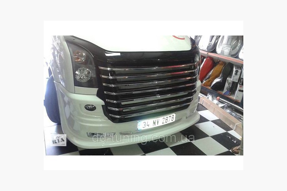 Volkswagen Crafter 2006-2016 Front Bumper 2012↗ (USA-style, primed for painting) Image