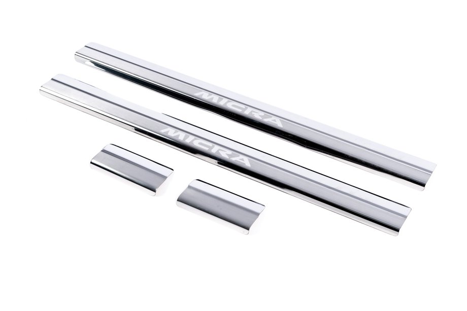 Nissan Micra K12 2003-2010 Carmos Door Sill Protectors (4 pcs, Stainless Steel) Image