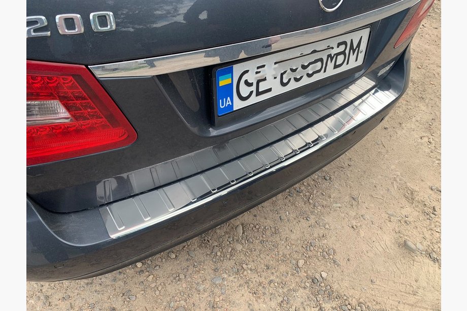 Mercedes E-class W212 2009-2016 Rear bumper protector Carmos (SW, stainless steel) Image