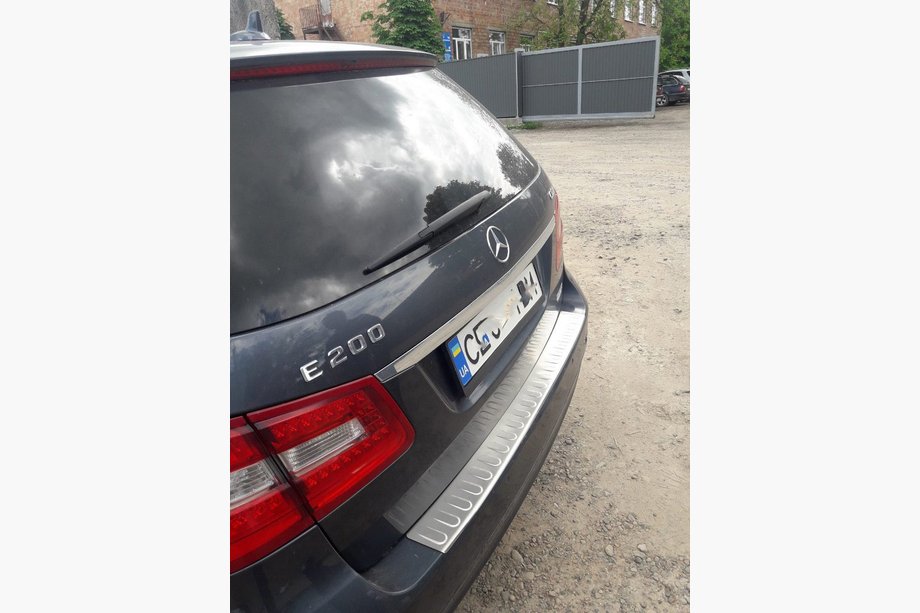 Mercedes E-class W212 2009-2016 Rear bumper protector OmsaLine (2009-2013, SW, stainless steel) Photo 1
