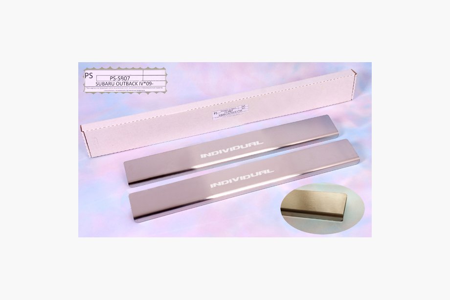 Subaru Outback 2000-2005 Door Sill Covers Natanika Standard (2 pcs, Stainless Steel) Image