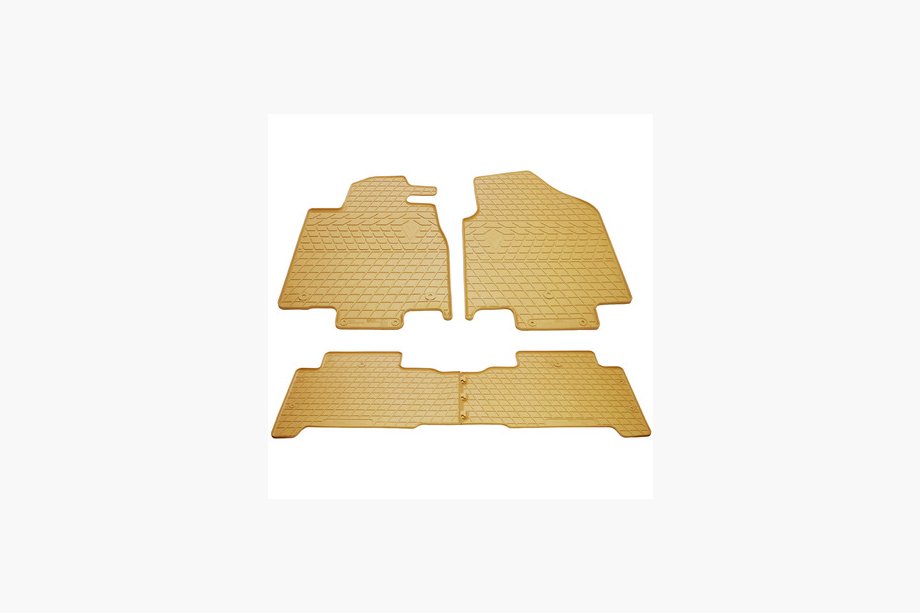 Audi Q7 2005-2015 Beige Rubber Floor Mats (4 pcs, Stingray Premium) Image