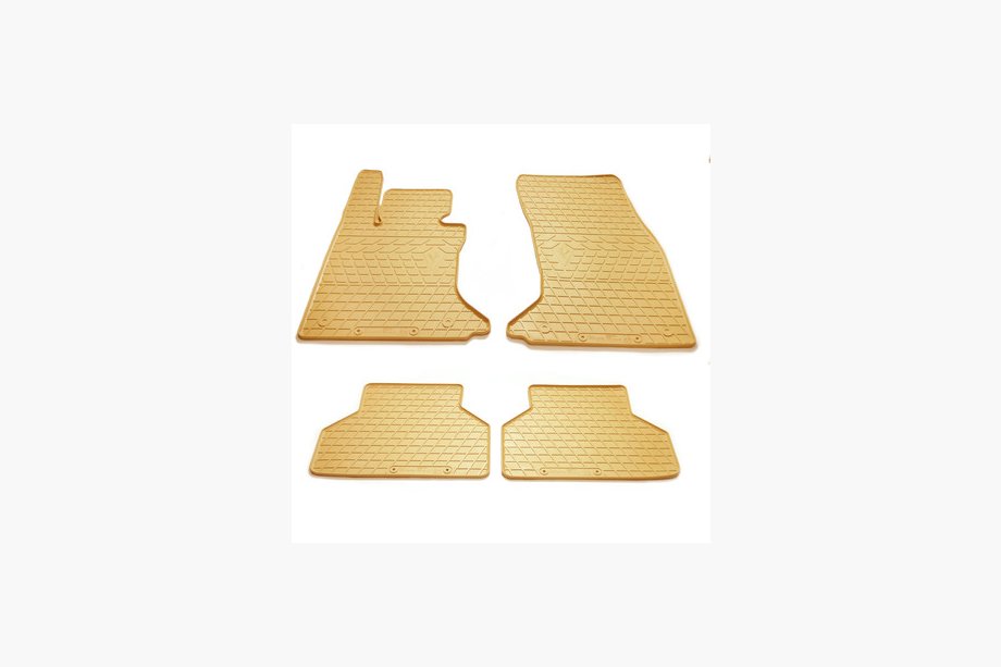 BMW 5 Series E60/E61 2003-2010 Beige Rubber Floor Mats (4 pcs, Stingray Premium) Image
