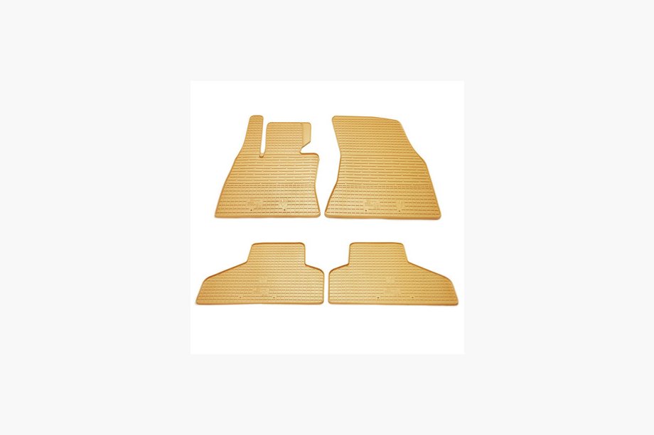 BMW X6 F16 2014-2019 Beige Rubber Floor Mats (4 pcs, Stingray Premium) Image