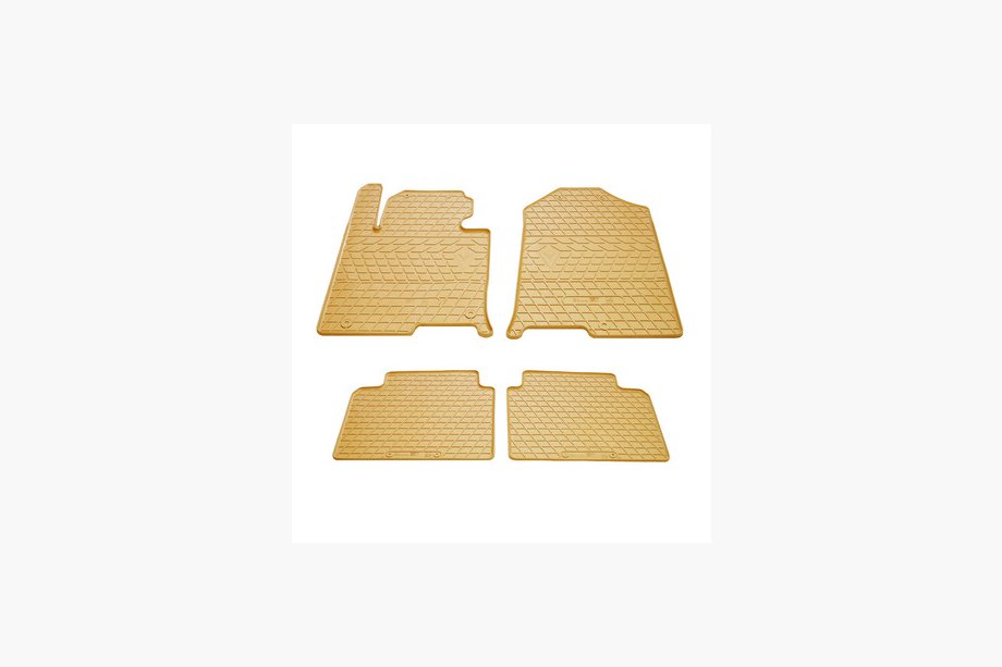 Hyundai Sonata LF 2014-2019 Beige Rubber Floor Mats (4 pcs, Stingray Premium) Image