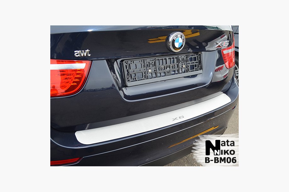 BMW X6 E71 2008–2014 Rear bumper protector Natanika (stainless steel) Image