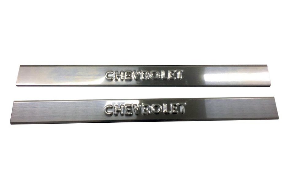 Chevrolet Lacetti 2003-2024 Carmos Door Sill Protectors (2 pcs, Stainless Steel) Image