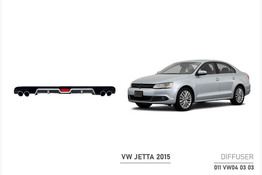 Volkswagen Jetta 2011-2018 Rear Diffuser Extension (2014+, ABS, Black) Image