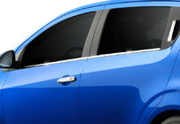 Chevrolet Aveo T300 2011-2020 Lower window trims stainless steel Hatchback, OmsaLine - Italian Stainless Steel photo 3