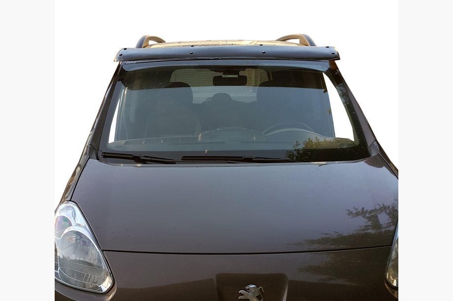 Peugeot Partner Tepee 2008-2018 Windshield Visor (black gloss, 5mm) Photo 1