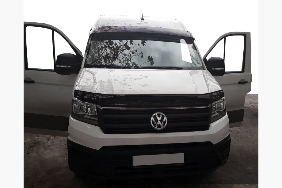 Volkswagen Crafter 2016- Windshield Deflector (black gloss, 5mm) Image