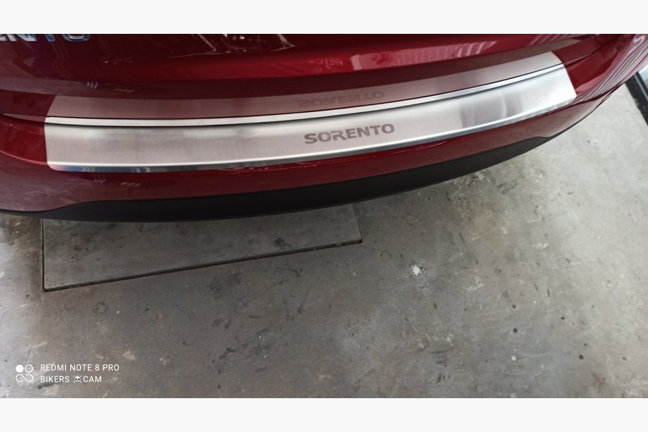 Kia Sorento II XM 2009-2014 Rear bumper protector with lip Nataniko (stainless steel) 2013-2015 Image