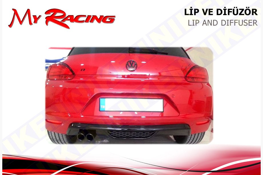 Volkswagen Scirocco 2008-2017 Rear Diffuser Add-on (ABS, Black) Image
