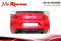 Volkswagen Scirocco 2008-2017 Rear Diffuser Add-on (ABS, Black) photo 1