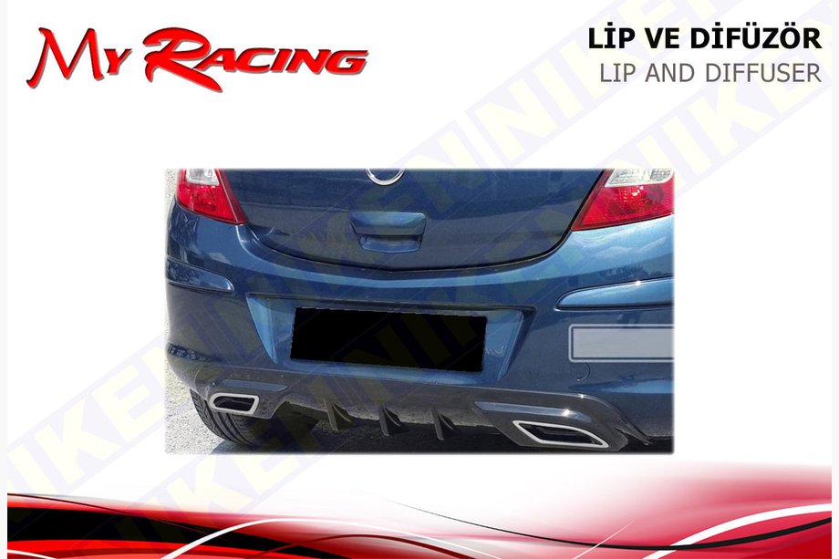 Opel Corsa D 2007-2014 Rear Diffuser Add-on (ABS, Black) Image