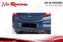 Opel Corsa D 2007-2014 Rear Diffuser Add-on (ABS, Black) photo 1