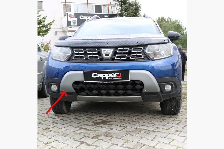 Renault Duster 2018-2024 Front bumper upper lip cover (ABS, gray) Image