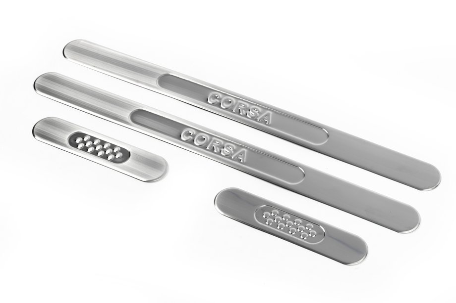 Opel Corsa D 2007-2014 Door Sill Protectors OmsaLine Stainless Steel Image