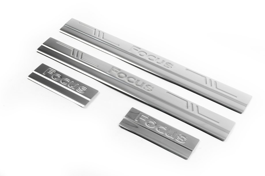 Ford C-Max 2004-2010 Door Sill Protectors OmsaLine (4 pcs, Stainless Steel) Image