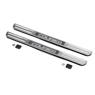 Illuminated door sill plates (2 pcs, stainless steel) Ford Courier 2014-2023 photo 1