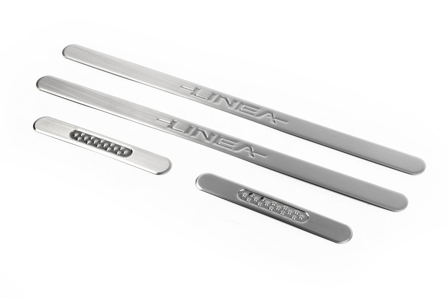 Fiat Linea 2006-2018 Door Sill Protectors OmsaLine (4 pcs, Stainless Steel) Image