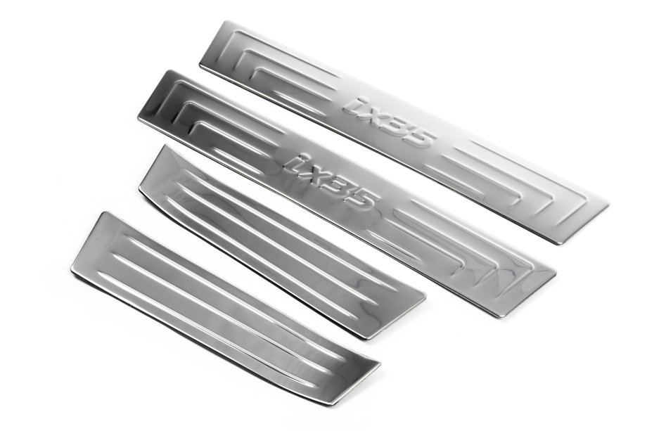 Hyundai IX-35 2010-2015 Door Sill Protectors Omsa (4 pcs, Stainless Steel) Image