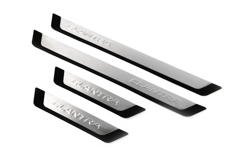 Hyundai Elantra (MD/UD) 2011-2015 Door Sill Covers (4 pcs, Stainless Steel) Image