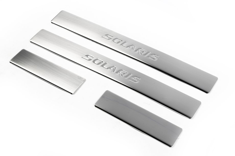 Hyundai Accent 2011-2017 Door Sill Protectors OmsaLine Solaris (4 pcs, stainless steel) Image
