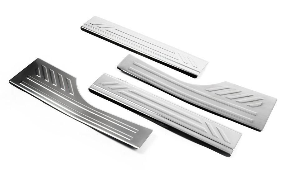 Opel Combo 2012-2018 Interior door sill plates OmsaLine (stainless steel) 4 pcs, OmsaLine - Italian Stainless Steel Image
