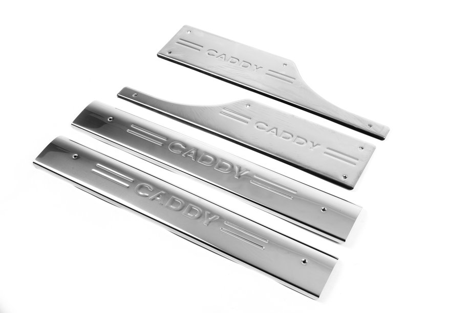 Volkswagen Caddy 2010-2015 Interior door sill covers (Omsa, stainless steel) Image