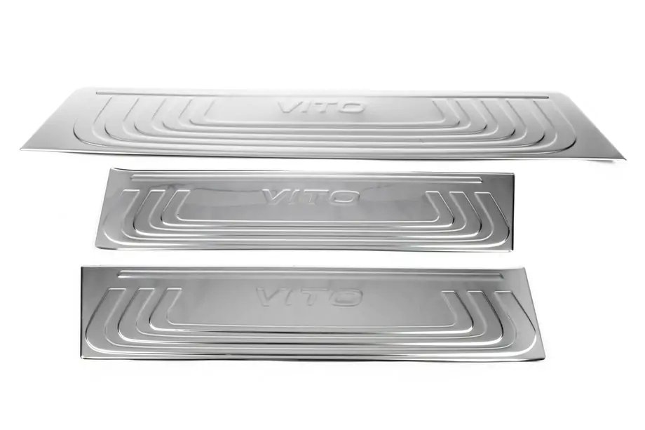 Mercedes Vito/V-class W447 2014- Interior door sill plates OmsaLine (3 pcs, stainless steel) Image