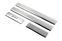 Peugeot 407 2004-2011 Stainless Steel Door Sill Protectors (Omsa, 4 pcs) photo 1
