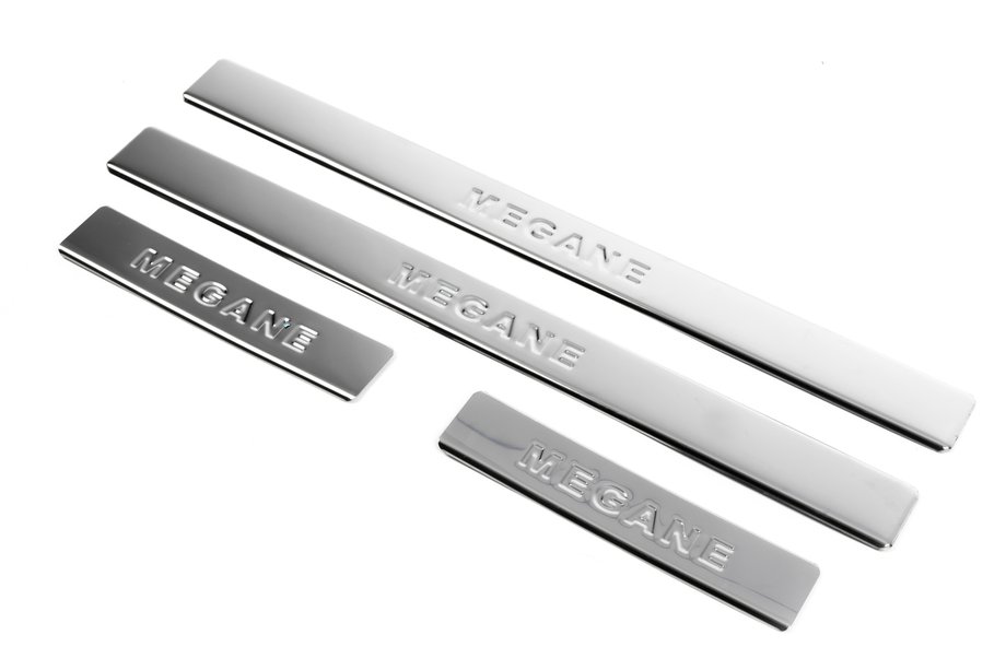 Renault Megane II 2004-2009 Stainless Steel Door Sill Protectors (Omsa, 4 pcs) Image