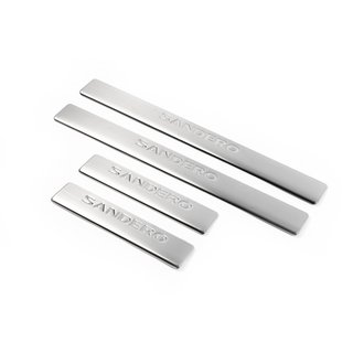 Door Sill Protectors OmsaLine (4 pcs, Stainless Steel) Dacia Sandero 2007-2013 photo 1