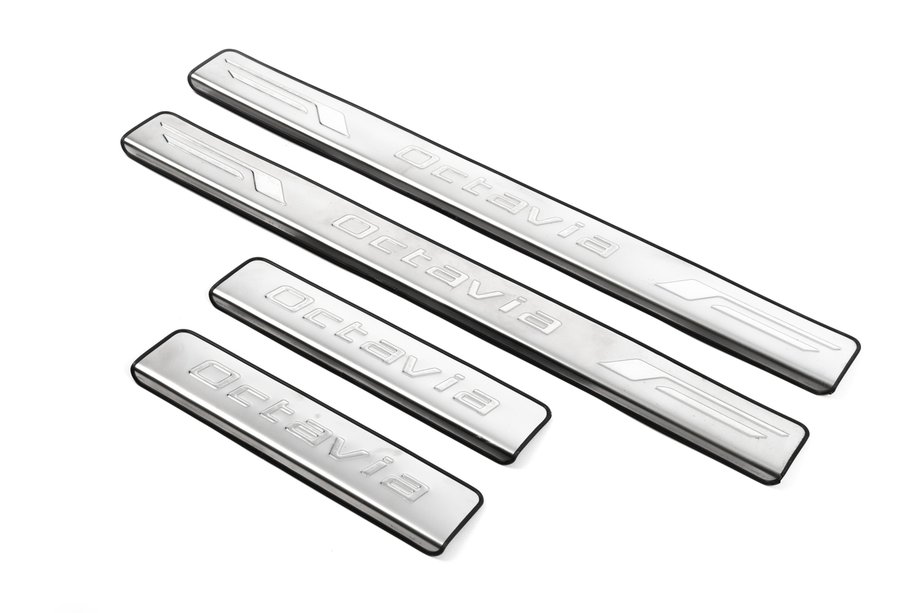 Skoda Octavia II A5 2006-2010 Door Sill Protectors Libao (4 pcs, Stainless Steel) Image