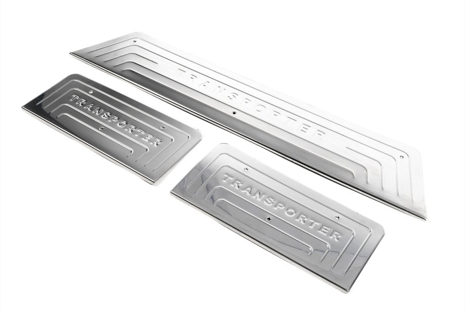 Volkswagen T5 Transporter 2003-2010 Stainless Steel Door Sill Protectors (OmsaLine) Image