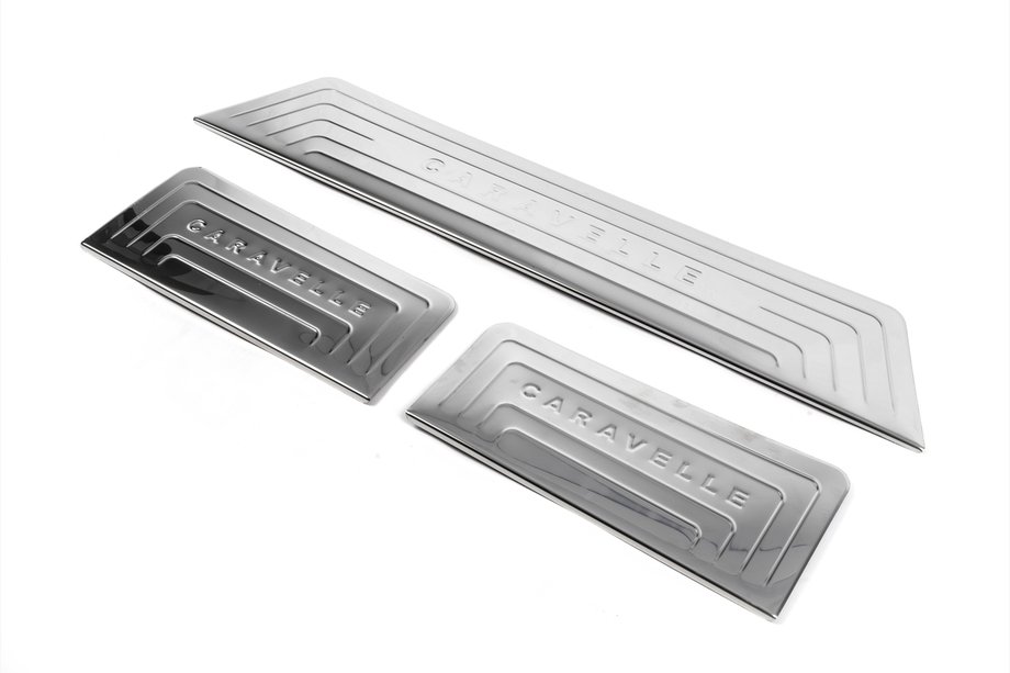 Volkswagen T5 Caravelle 2004-2010 Interior door sill covers (Omsa, stainless steel) 3 Door Sill Covers Image