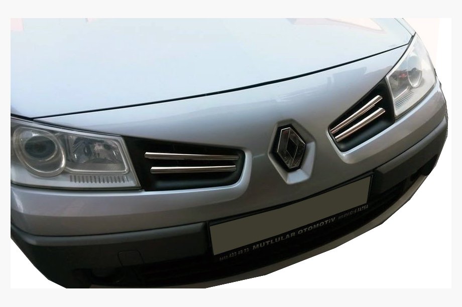 Renault Megane II 2004-2009 Chrome Grille Covers (Model 2006↗, 4 pcs, Stainless Steel) Carmos - Turkish Stainless Steel Image