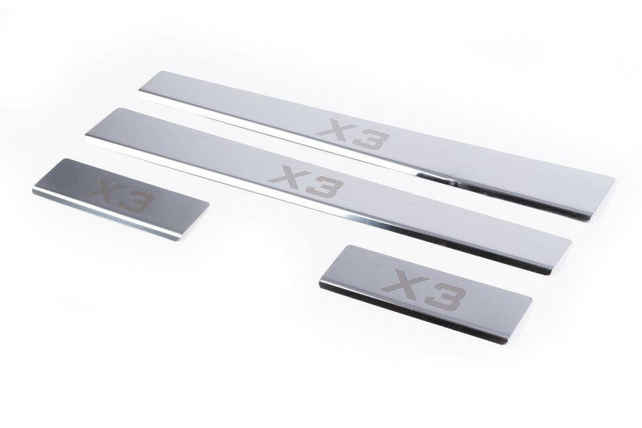 BMW X3 E83 2003-2010 Carmos Door Sill Protectors (4 pcs, Stainless Steel) Image