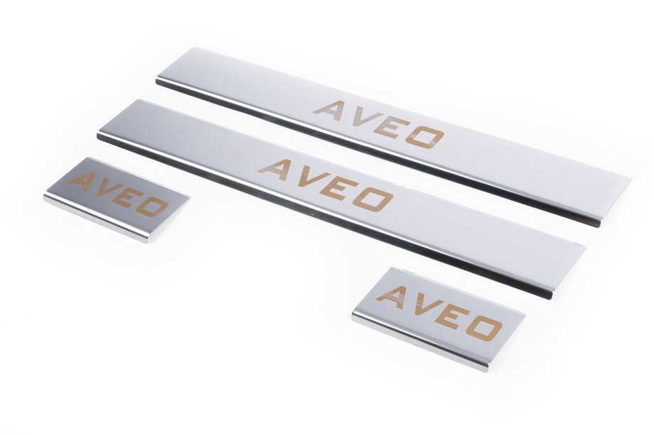 Chevrolet Aveo T300 2011-2020 Door Sill Protectors Carmos V1 (4 pcs, Stainless Steel) Image