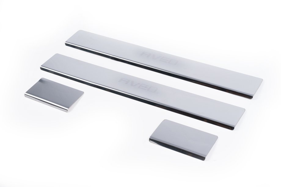 Chevrolet Aveo T300 2011-2020 Door Sill Protectors Carmos V2 (4 pcs, Stainless Steel) Image