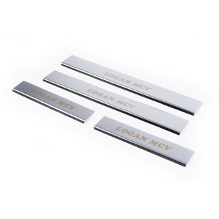 Door Sill Protectors Carmos V1 (4 pcs, Stainless Steel) Dacia Logan MCV 2013-2020 photo 3