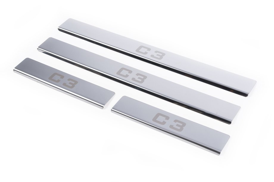 Citroen C-3 2002-2009 Chrome Door Sill Protectors (Carmos) Image