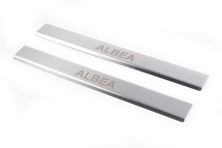 Fiat Albea 2002-2012 Carmos Stainless Steel Door Sill Protectors (2 pcs) Image